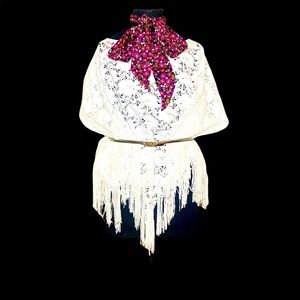 Chico’s Snow White Poncho, OS